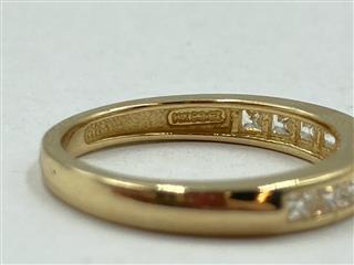 14 Yellow Gold & Cubic Zirconia Stone Wedding Band Ring 2.6g